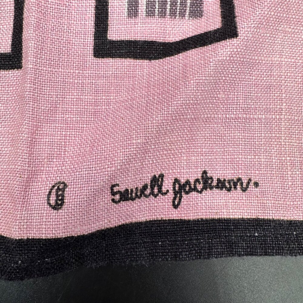 Vintage Kitchen Hand Towel 1960s Townhouse Linen Sewell Jackson Pink Kitschy MCM - Picture 4 of 13